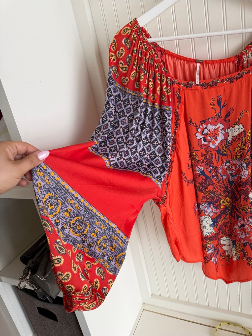 Free People “Positano Printed Blouse” (Red) - Picture 5 of 7